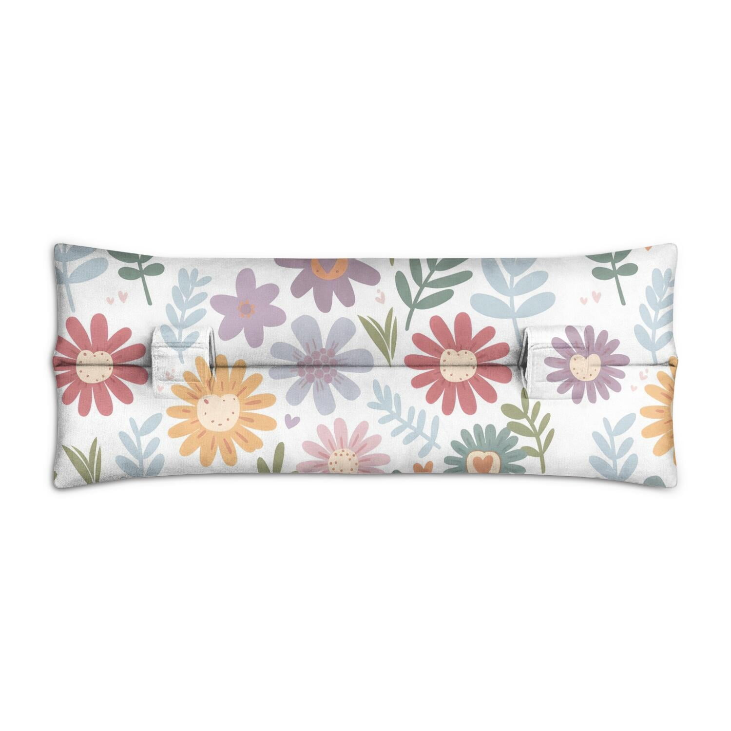 Autumn Daisy Print Mastectomy Pillow - Retro Floral Seatbelt Protector - Comfortable for Elderly with Chest Sensitivity
