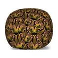 thumbnail image 1 of Autumn Damask Storage Toy Bag Chair, Ornamental Antique Style Repetitive Swirl Shapes Image, Stuffed Animal Organizer Washable Bag, Small Size, Charcoal Grey and Multicolor, by Ambesonne, 1 of 3