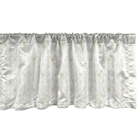 Ambesonne Autumn Damask Valance Pack of 2, Minimal Vintage Art, 54"X18", White and Pale Coffee