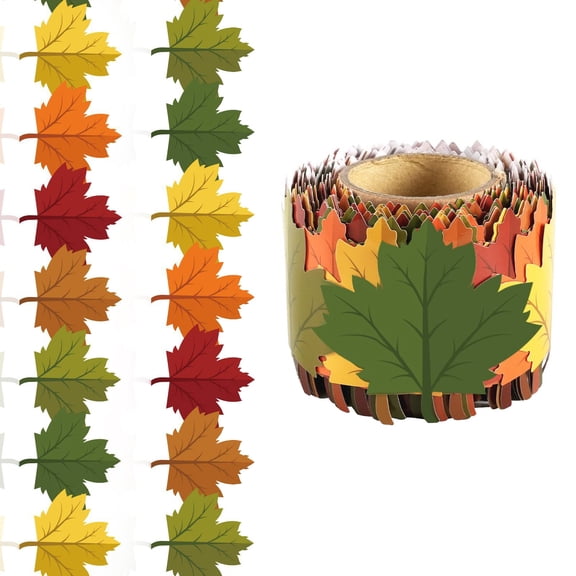 Autumn Decal Adhesive Classroom Fall Wall Decors Bulletin Board Border Thanksgiving Decoration Sticker