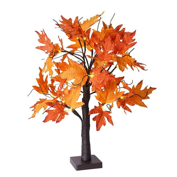 Autumn Decoration Maple Leaf Tree Lights with 24 , 60cm Light Tree with Autumn Leaves Decoration for Table Autumn