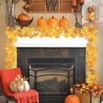 thumbnail image 1 of Autumn Decorations, Artificial Fall Maple Leaf Vine, Halloween Thanksgiving Garland, Harvest Home Decor, Rustic Door Window Mantel Staircase Hanging Seasonal Festival Decoration, 1 of 6