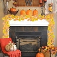 thumbnail image 1 of Autumn Decorations, Artificial Fall Maple Leaf Vine, Halloween Thanksgiving Garland, Harvest Home Decor, Rustic Door Window Mantel Staircase Hanging Seasonal Festival Decoration, 1 of 6