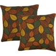 thumbnail image 1 of Autumn Decorations Fall Porch Outdoor Throw Pillow Covers Décor Maple Leaves Farmhouse Cushion Cases 18 x 18 Inch Set of 2 for Home Couch Sofa Patio Bench - Aurelia, 1 of 6