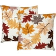 thumbnail image 1 of Autumn Decorations Fall Porch Outdoor Throw Pillow Covers Décor Maple Leaves Farmhouse Cushion Cases 18 x 18 Inch Set of 2 for Home Couch Sofa Patio Bench - Maple Leaves, 1 of 6