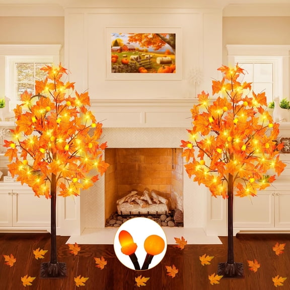 Autumn Decorative Lighting Maple Tree, Autumn Maple Tree, Indoor and Outdoor Autumn Thanksgiving Harvest Autumn Decoration
