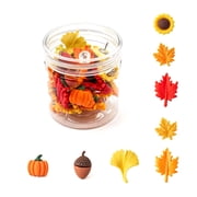 Autumn Decorative Push Pins for Cork Board,48 Pcs Fall Push Pins Cute Thumb Tacks for Wall Sunflower Push Pins Ginkgo Leaf Maple Leaf Pumpkin Acorn Thanksgiving Pushpins for Bulletin Board