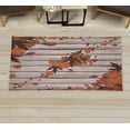 thumbnail image 1 of Autumn Decorative Rug, Fall Maple Leafs Tree Diagonal Leaves Foliage Rustic Wooden Planks Illustration, Quality Carpet for Bedroom Dorm and Living Room, 6 Sizes, Burnt Orange, by Ambesonne, 1 of 1
