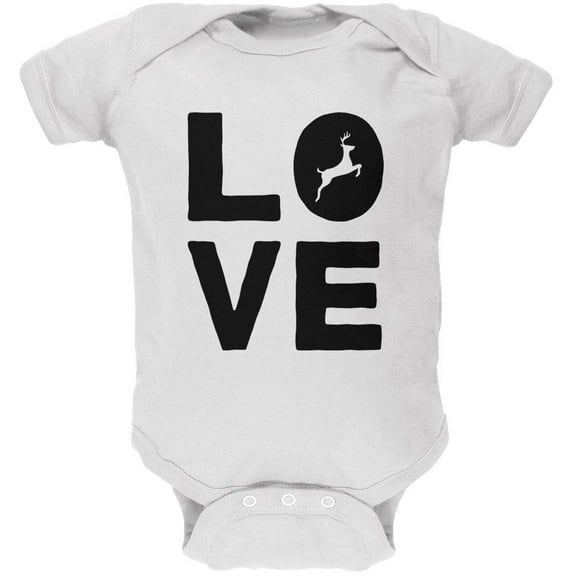 Autumn Deer Love Soft Baby One Piece White 18-24 M