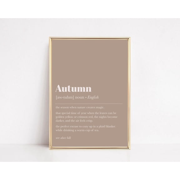 Autumn Definition Art Minimalist Fall Decor Living Room Wall Art