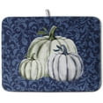thumbnail image 1 of Autumn Dish Drying Mat Fall Navy Blue White Pumpkin Dish Pad for Kitchen Counter 18x24 Microfiber Absorbent Thanksgiving Dish Draining Mat Reusable Washable Dish Drainer Rack Mat, 1 of 7