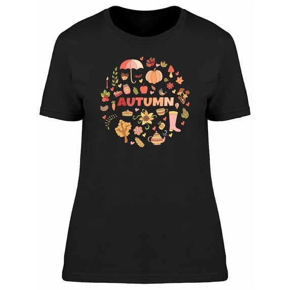Autumn Doodles In Circle Tee Women's -Image by Shutterstock