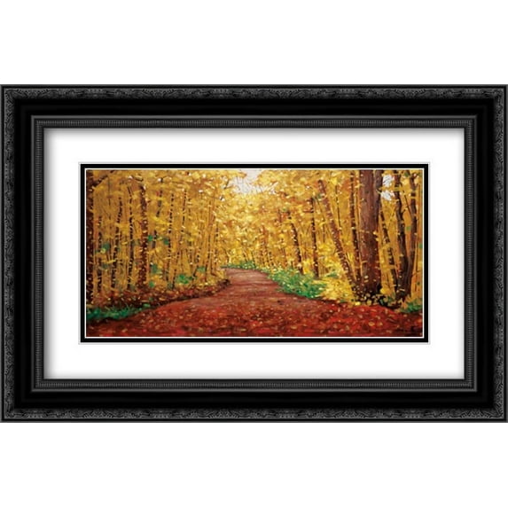 Autumn Dream 2x Matted 24x16 Black Ornate Framed Art Print by Forsythe, Graham