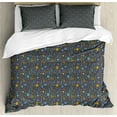 thumbnail image 1 of Autumn Duvet Cover Set, Fall Nature Forest Plants Colorful Print, Decorative 3 Piece Bedding Set with 2 Pillow Shams, King Size, Charcoal Grey Multicolor, by Ambesonne, 1 of 3