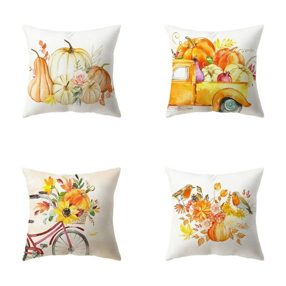 Autumn Element Pillowcase Peach Skin Material Square Pillowcase Home Sofa Decorative Cushion Cover