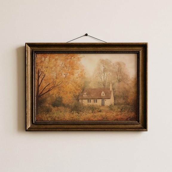 Autumn English Cottage Autumn Wall Art Rustic Home Decor Cottagecore Home Decor Farmhouse Fall Home Decor Cozy Home Decor Home Decor #133, Unframed Poster Size 12x18