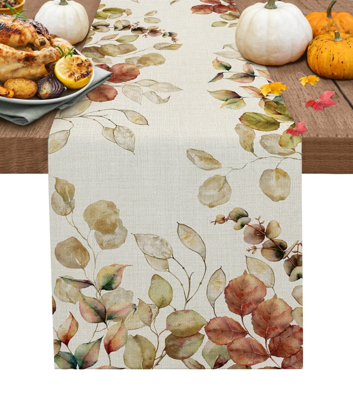 Autumn Eucalyptus Table Runner Home Wedding Table Flag Mat Table