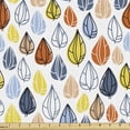 thumbnail image 1 of Autumn Fabric by the Yard, Abstract Leaves Motifs Illustration in Simplistic Style on Plain Backdrop, Upholstery Fabric for Dining Chairs Home Decor Accents, White and Multicolor by Ambesonne, 1 of 5