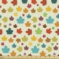 thumbnail image 1 of Ambesonne Autumn Fabric by the Yard Upholstery, Colorful Maple Leaves Retro, 1 Yard, Cream and Multicolor, 1 of 5