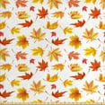thumbnail image 1 of Ambesonne Autumn Fabric by the Yard Upholstery, Fallen Maple Leaves Pattern, 5 Yards, White and Multicolor, 1 of 4