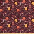 thumbnail image 1 of Ambesonne Autumn Fabric by the Yard Upholstery, Bear Hedgehog Rabbit Design, 2 Yards, Maroon and Multicolor, 1 of 4