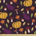 thumbnail image 1 of Ambesonne Autumn Fabric by the Yard Upholstery, Mushroom Seasonal Vegetable, 1 Yard, Dark Maroon Marigold, 1 of 5