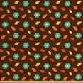 thumbnail image 1 of Ambesonne Autumn Fabric by the Yard Upholstery, Warm Tones Fall Season Art, 10 Yards, Chocolate and Turquoise, 1 of 4