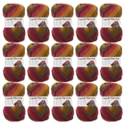Loops & Threads Autumn Facets Yarn - Medium Weight Yarn for Knitting, Crochet, Weaving, Arts & Crafts, 15 Pack