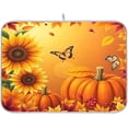 thumbnail image 1 of Autumn Fall Dish Drying Mat 16x18 inch Pumpkin Fall Leaves Butterfly Drying Pad Dish Drainer Mat Protector for Kitchen Countertops Counter, 1 of 8