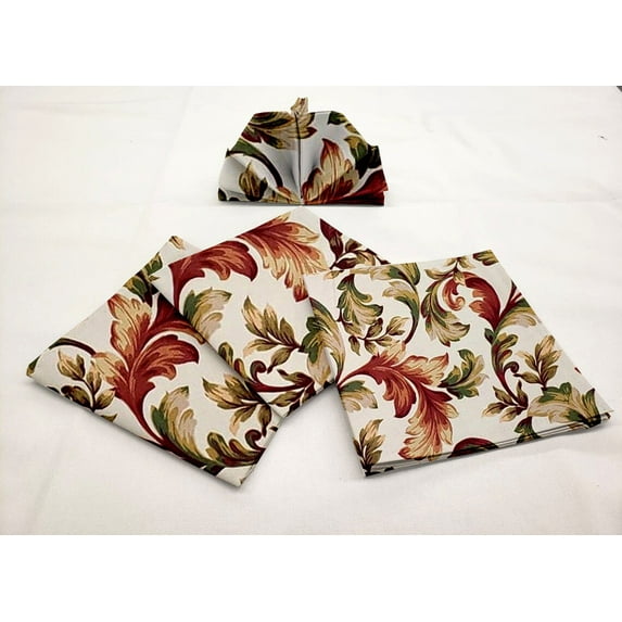 Autumn Fall Floral Leaves Cloth Napkins (Set of 8) by Penny's Needful Things