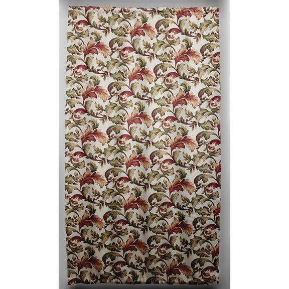 Autumn Fall Floral Leaves French Door Curtain Panel with Tie Back (Lined)
