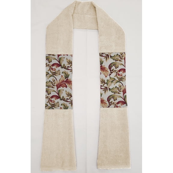 Autumn Fall Floral Leaves Kitchen Towel Boa / Scarf (Off White)