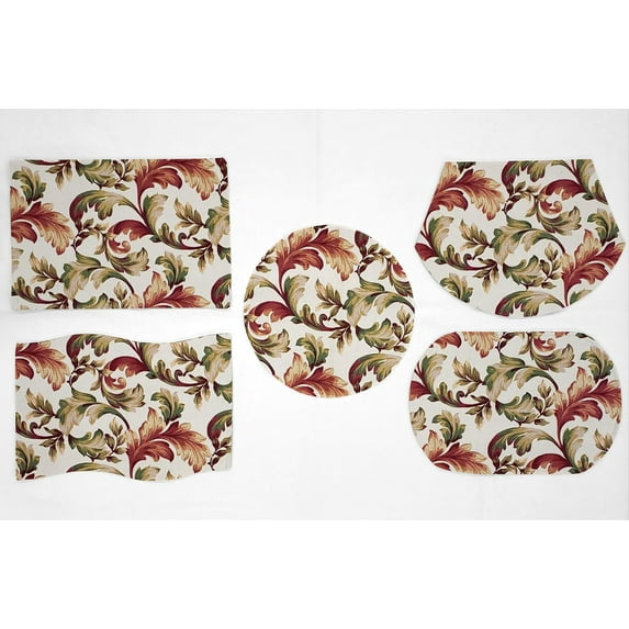 Autumn Fall Floral Leaves Placemats by Penny's Needful Things (Wave - Set of 8)
