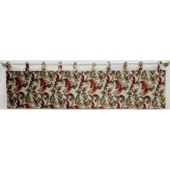 Autumn Fall Floral Leaves Tab Top Curtains (Lined) (54 Inch Long Two Curtain Panels)