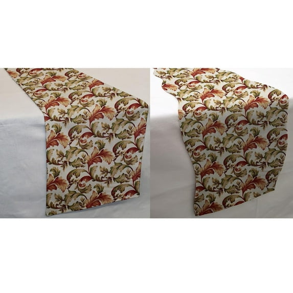 Autumn Fall Floral Leaves Table Runner by Penny's Needful Things (5 Feet Long - STRAIGHT)