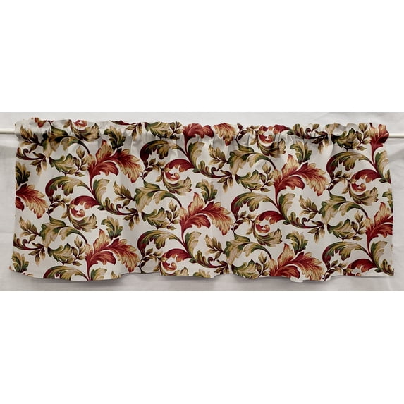 Autumn Fall Floral Leaves Valances by Penny's Needful Things (Two Valance Panels 18 inches Long UNLINED)