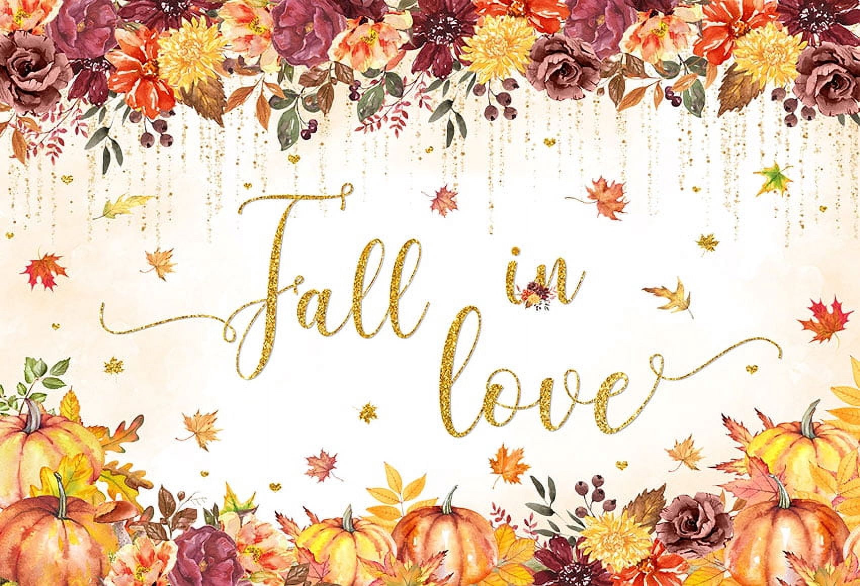 Fall Clean Backdrop Image Autumn Fall Floral Our Little Pumpkin is Turning One Baby Shower Bday r ...