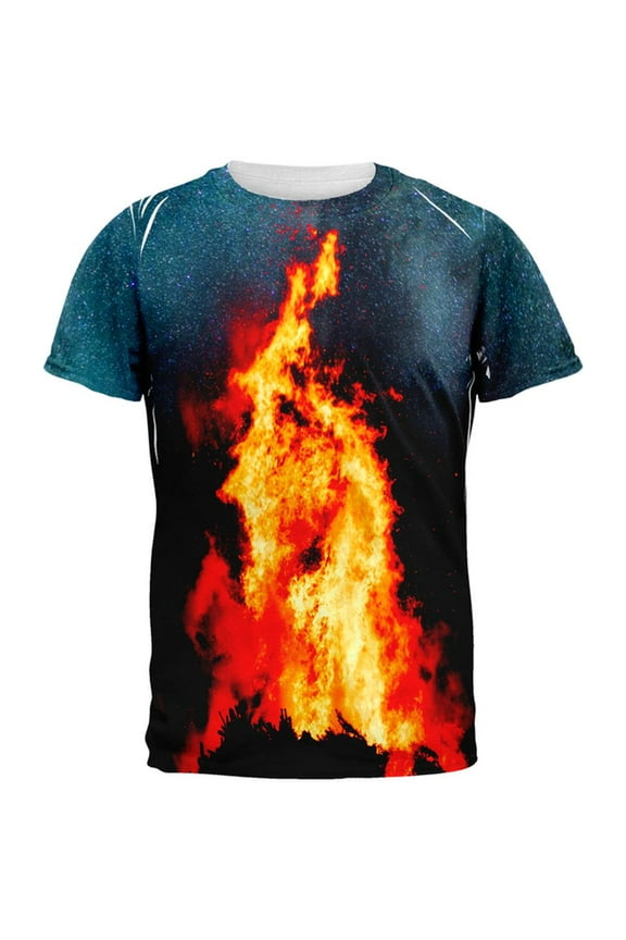 Autumn Fall It's Bonfire Season All Over Mens T Shirt Multi 2XL