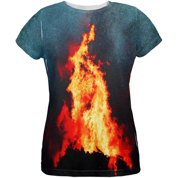 Autumn Fall It's Bonfire Season All Over Womens T Shirt Multi LG