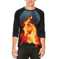 thumbnail image 1 of Autumn Fall It's Bonfire Season Mens Raglan T Shirt White-Black SM, 1 of 2