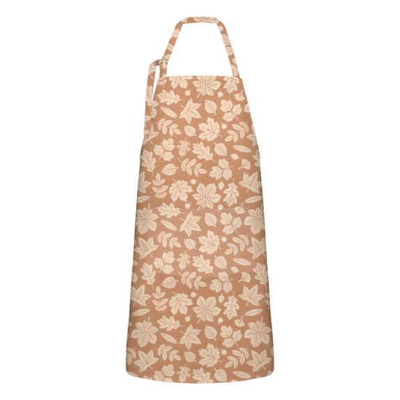 Autumn Fall Leaves Pattern Apron-Garden Aprons for Women with Pockets-Cotton Linen Waterproof Kitchen Cooking Gardening Aprons Adjustable for Kitchen,Cooking,BBQ and Salon 33"x27"