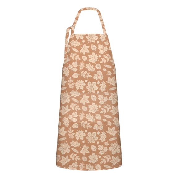 Autumn Fall Leaves Pattern Apron-Garden Aprons for Women with Pockets-Cotton Linen Waterproof Kitchen Cooking Gardening Aprons Adjustable for Kitchen,Cooking,BBQ and Salon 33"x27"