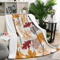thumbnail image 1 of Autumn Fall Leaves Pattern Blanket,Comfortable Soft Flannel Throw Blanket,All Season,Warm Lightweight Blankets for Sofa Bed Couch Living Room Chair,50"x60", 1 of 4