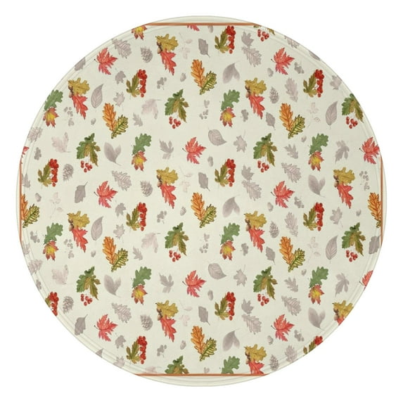 Autumn Fall Leaves Pattern Round Blanket,Comfortable Soft Flannel Throw Blanket,All Season,Warm Lightweight Blankets for Sofa Bed Couch Living Room Chair 60"x60"