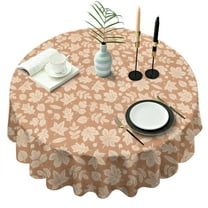 Autumn Fall Leaves Pattern Round Tablecloth 60" X 60",Wrinkle Wipeable Table Cloth for Kitchen Dining Room Picnic Patio Party