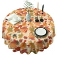 thumbnail image 1 of Autumn Fall Leaves Pattern Round Tablecloth 60" X 60",Wrinkle Wipeable Table Cloth for Kitchen Dining Room Picnic Patio Party, 1 of 6