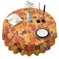 thumbnail image 1 of Autumn Fall Leaves Pattern Round Tablecloth 60" X 60",Wrinkle Wipeable Table Cloth for Kitchen Dining Room Picnic Patio Party, 1 of 5
