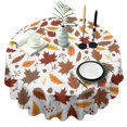 thumbnail image 1 of Autumn Fall Leaves Pattern Round Tablecloth 60" X 60",Wrinkle Wipeable Table Cloth for Kitchen Dining Room Picnic Patio Party, 1 of 6