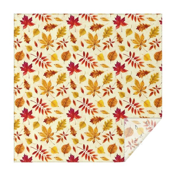 Autumn Fall Leaves Pattern Square Tablecloth,Waterproof Square Table Cover,Wipeable Spillproof Washable Table Cover for Home Kitchen Party Decor 42"X42"(107x107cm)