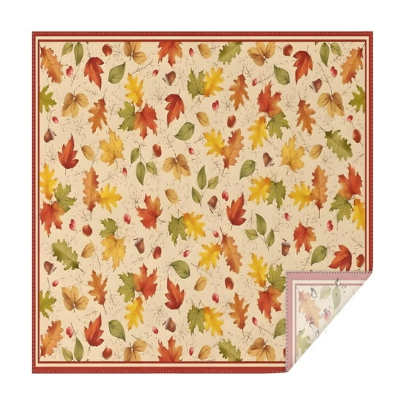 Autumn Fall Leaves Pattern Square Tablecloth,Waterproof Square Table Cover,Wipeable Spillproof Washable Table Cover for Home Kitchen Party Decor 42"X42"(107x107cm)